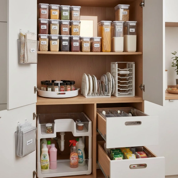 ۱۰ ایده هوشمندانه برای نظم دهی کابینت با پلاستیک هوشمند